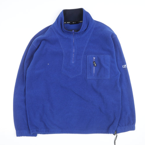 NX Branded Sports Men's Blue Fleece 1/4 Zip Pullover Sweatshirt M