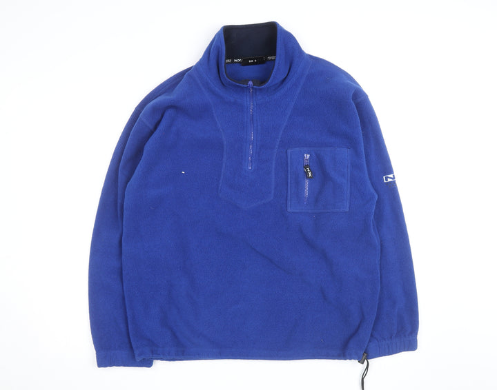 NX Branded Sports Men's Blue Fleece 1/4 Zip Pullover Sweatshirt M