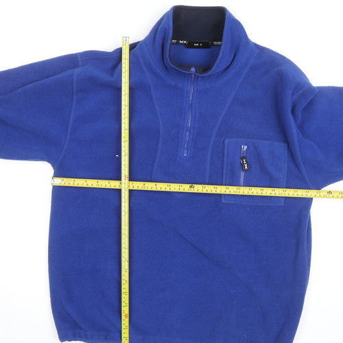 NX Branded Sports Men's Blue Fleece 1/4 Zip Pullover Sweatshirt M