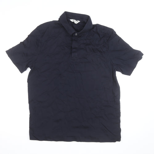 Marks and Spencer Autograph Men's Blue Supima Cotton Polo Shirt L