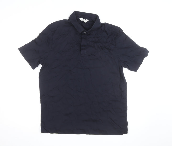 Marks and Spencer Autograph Men's Blue Supima Cotton Polo Shirt L