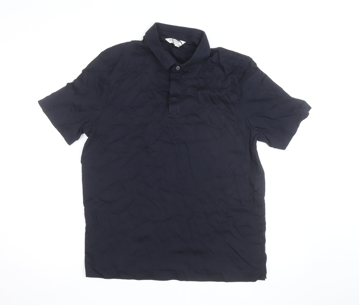 Marks and Spencer Autograph Men's Blue Supima Cotton Polo Shirt L