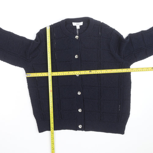 Marks and Spencer Men's Blue Cotton Knit Cardigan M