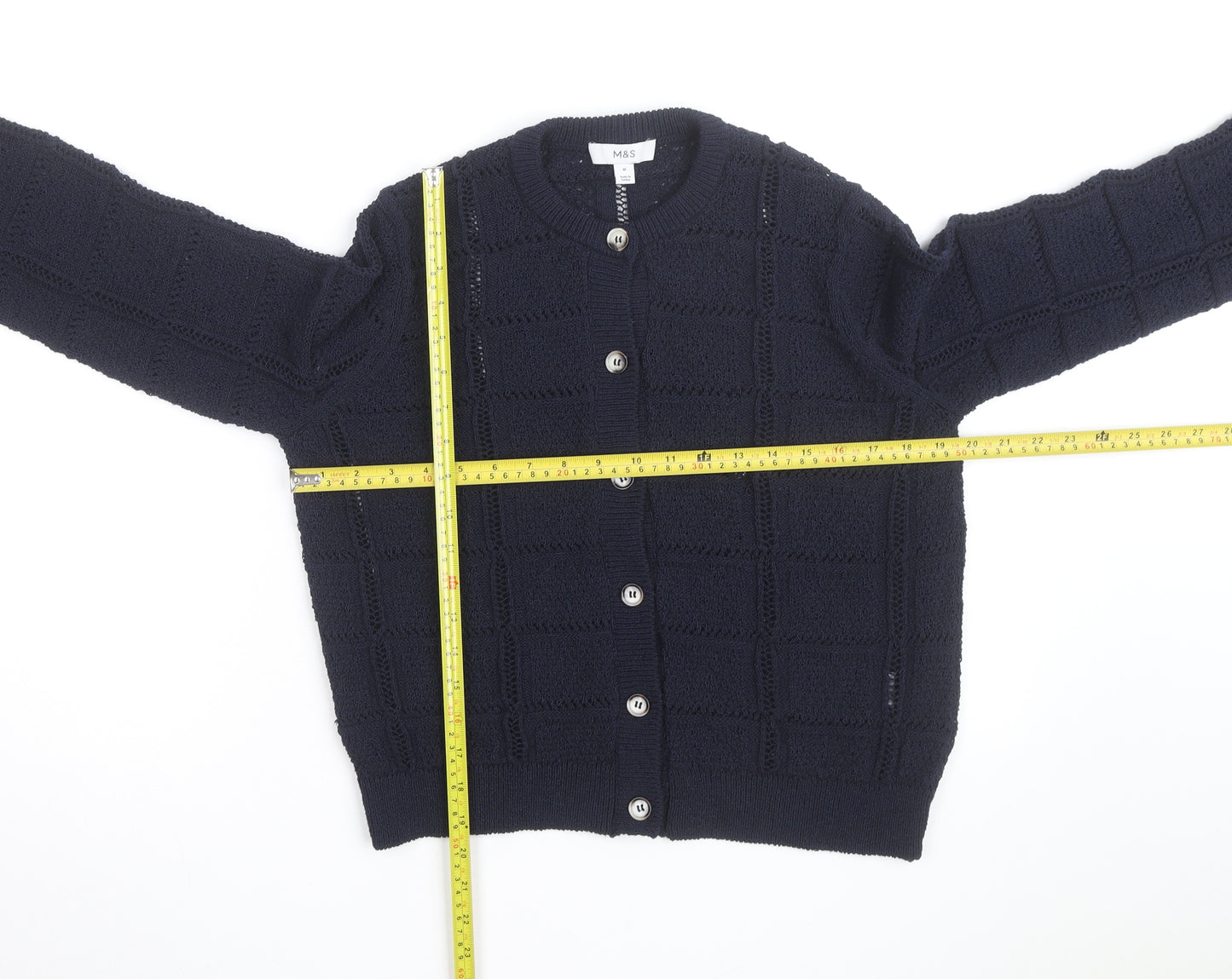 Marks and Spencer Men's Blue Cotton Knit Cardigan M