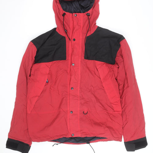 Purple Point Men's Red Waterproof Hooded Parka Jacket Size M