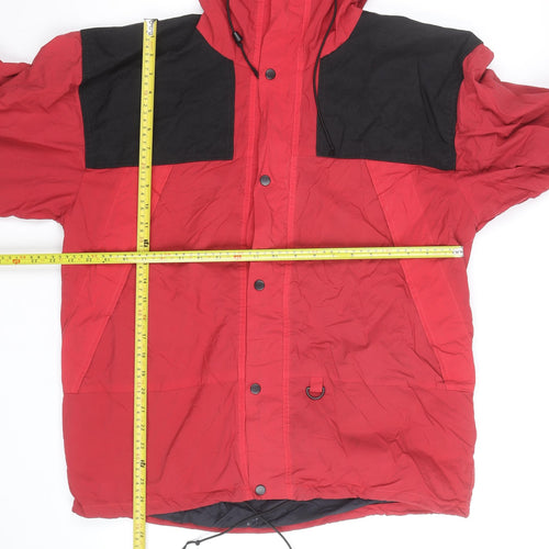 Purple Point Men's Red Waterproof Hooded Parka Jacket Size M