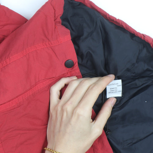 Purple Point Men's Red Waterproof Hooded Parka Jacket Size M