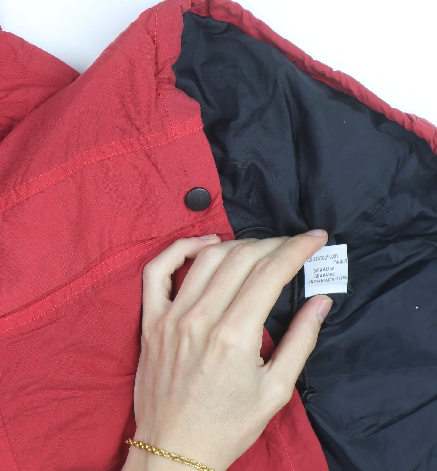Purple Point Men's Red Waterproof Hooded Parka Jacket Size M