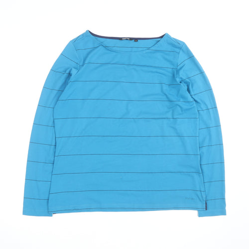Rohan Womens Blue Striped Long Sleeve Boat Neck Top Size 14