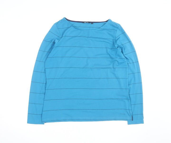 Rohan Womens Blue Striped Long Sleeve Boat Neck Top Size 14