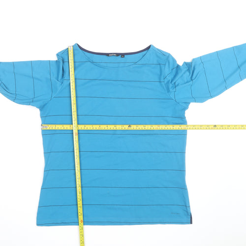 Rohan Womens Blue Striped Long Sleeve Boat Neck Top Size 14