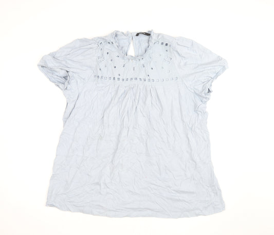 Vero Moda Women's Blue Cotton Tunic Blouse Size L