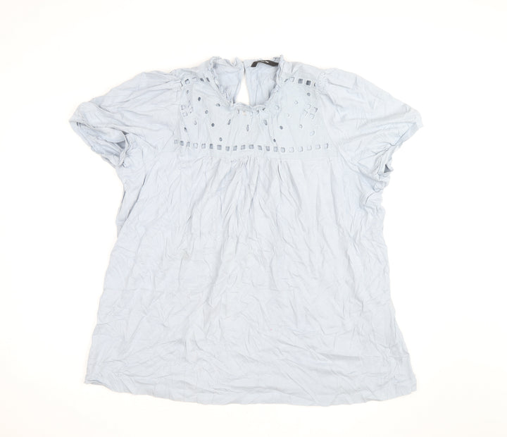 Vero Moda Women's Blue Cotton Tunic Blouse Size L