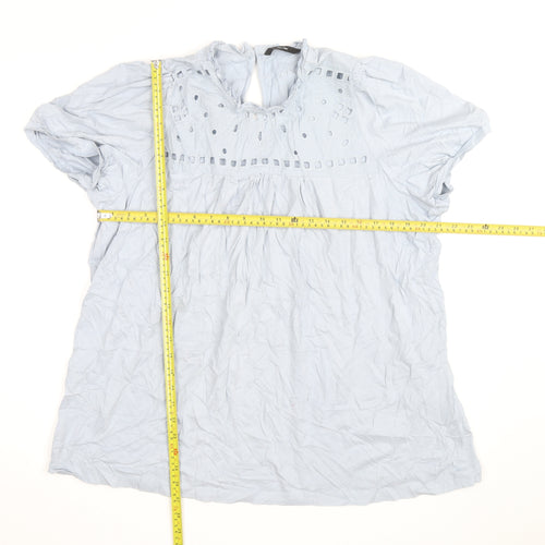 Vero Moda Women's Blue Cotton Tunic Blouse Size L