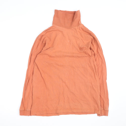 Cotton Traders Women's Orange Roll Neck Long Sleeve Cotton Top Size S