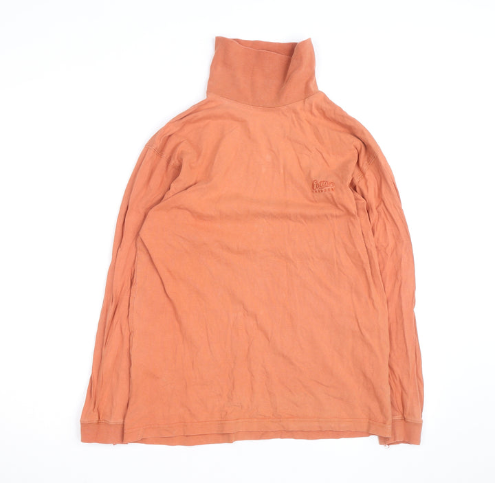 Cotton Traders Women's Orange Roll Neck Long Sleeve Cotton Top Size S