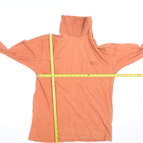 Cotton Traders Women's Orange Roll Neck Long Sleeve Cotton Top Size S