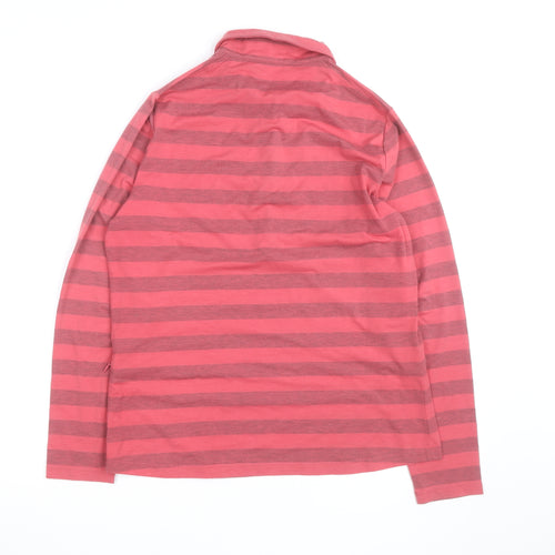 Rohan Womens Pink Striped Long Sleeve Polo Shirt Size 14