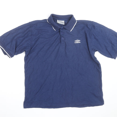 Umbro Men's Blue Short Sleeve Polo Shirt Size L Classic Fit