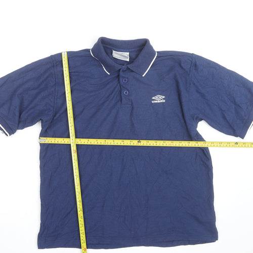 Umbro Men's Blue Short Sleeve Polo Shirt Size L Classic Fit