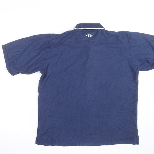 Umbro Men's Blue Short Sleeve Polo Shirt Size L Classic Fit