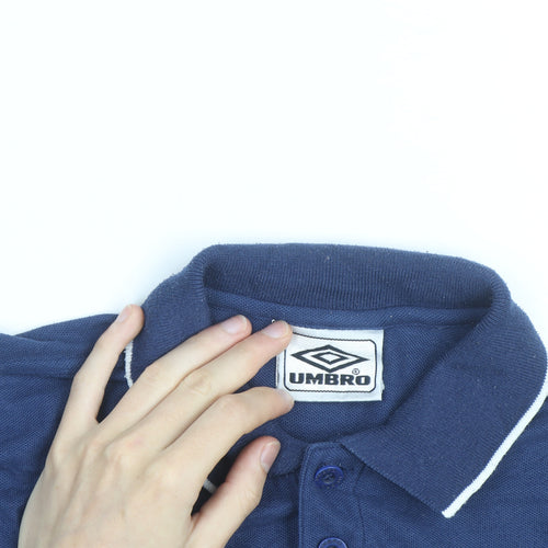 Umbro Men's Blue Short Sleeve Polo Shirt Size L Classic Fit