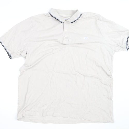 BadRhino Men's Beige 2XL Cotton Short Sleeve Polo Shirt
