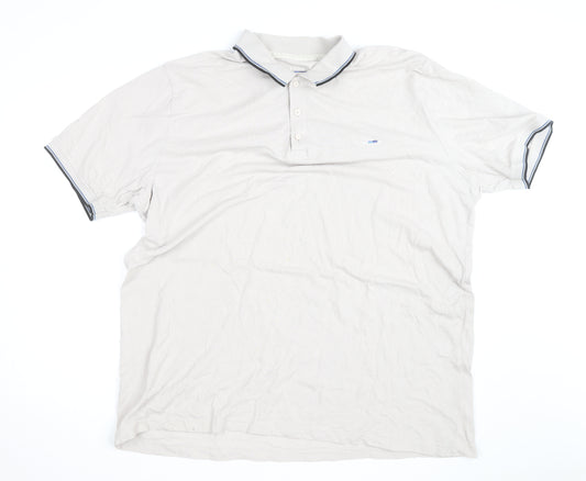BadRhino Men's Beige 2XL Cotton Short Sleeve Polo Shirt