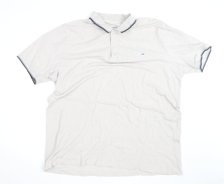 BadRhino Men's Beige 2XL Cotton Short Sleeve Polo Shirt