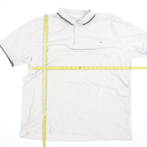 BadRhino Men's Beige 2XL Cotton Short Sleeve Polo Shirt
