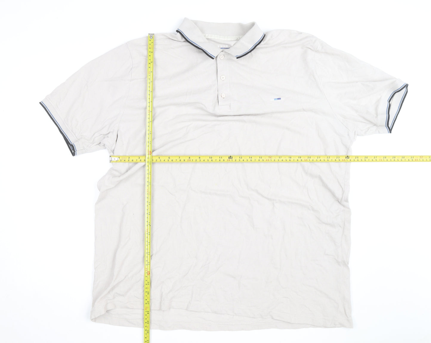 BadRhino Men's Beige 2XL Cotton Short Sleeve Polo Shirt
