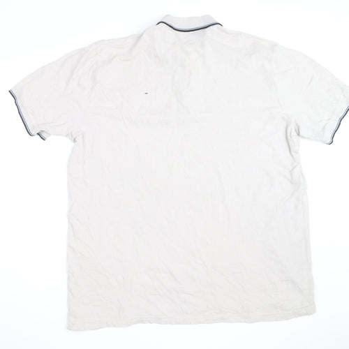 BadRhino Men's Beige 2XL Cotton Short Sleeve Polo Shirt