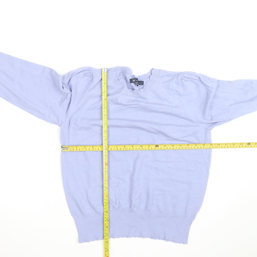 Crew Clothing Women Blue Cotton Crew Neck Jumper Size 14