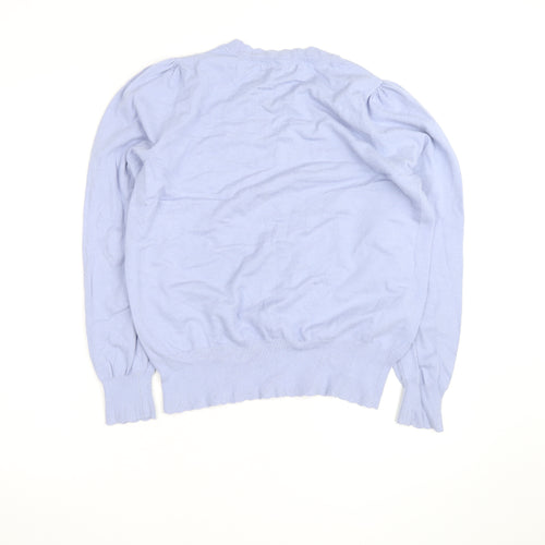 Crew Clothing Women Blue Cotton Crew Neck Jumper Size 14