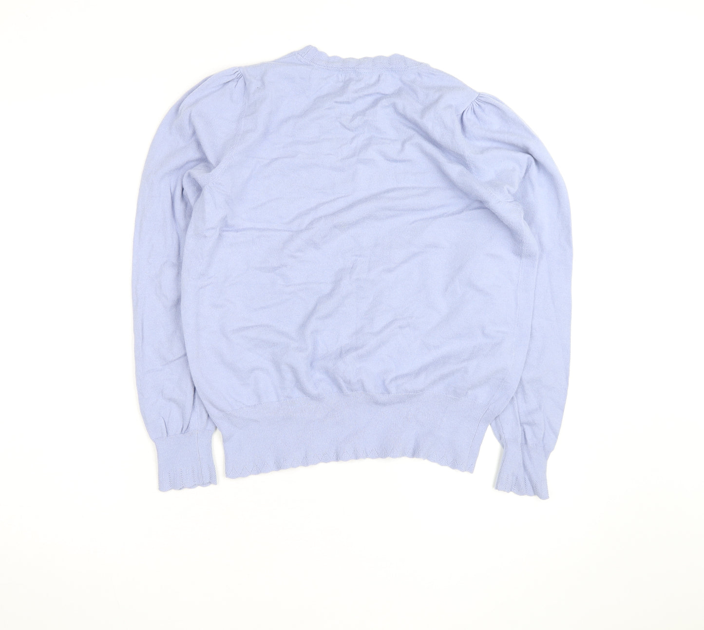 Crew Clothing Women Blue Cotton Crew Neck Jumper Size 14