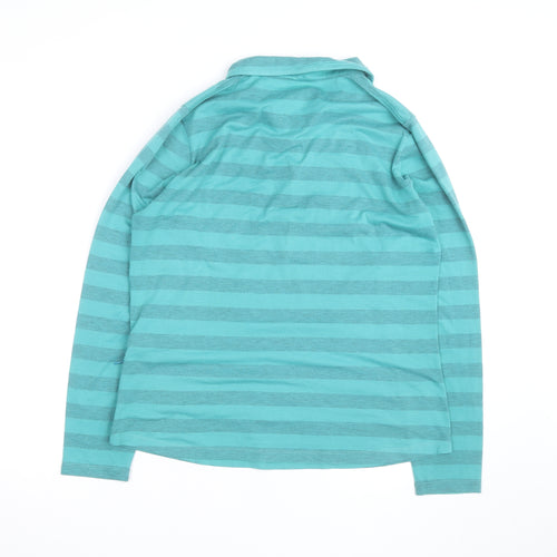 Rohan Women's Blue Striped Long Sleeve Collared Polo Shirt Size 14