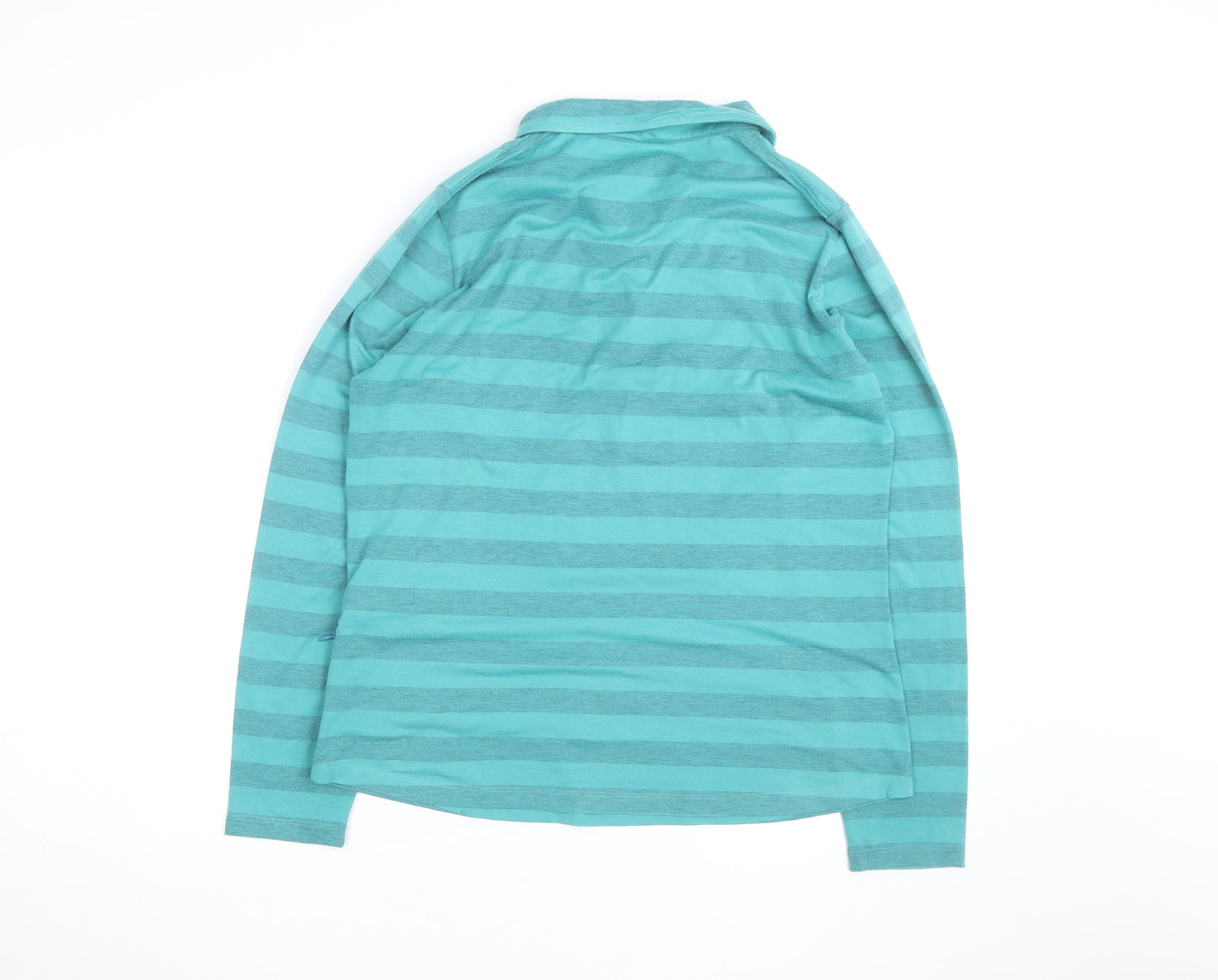 Rohan Women's Blue Striped Long Sleeve Collared Polo Shirt Size 14