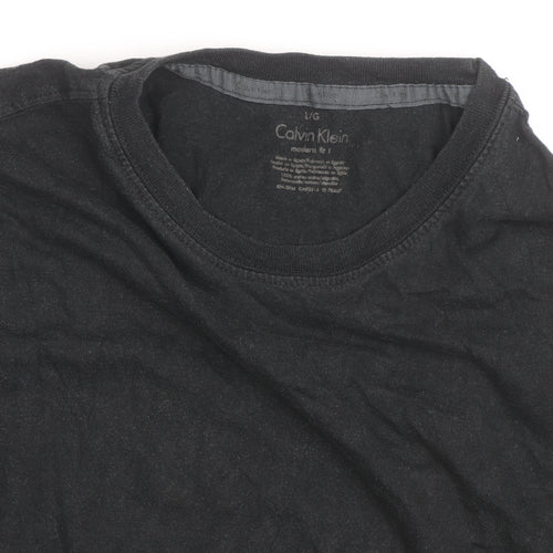 Calvin Klein Men's Black Cotton Crew Neck T-Shirt Size L