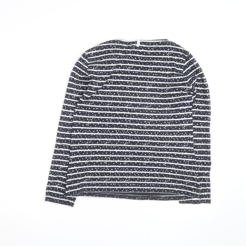 Crew Clothing Company Women’s Blue Striped Star Long Sleeve Cotton T-Shirt Size 12