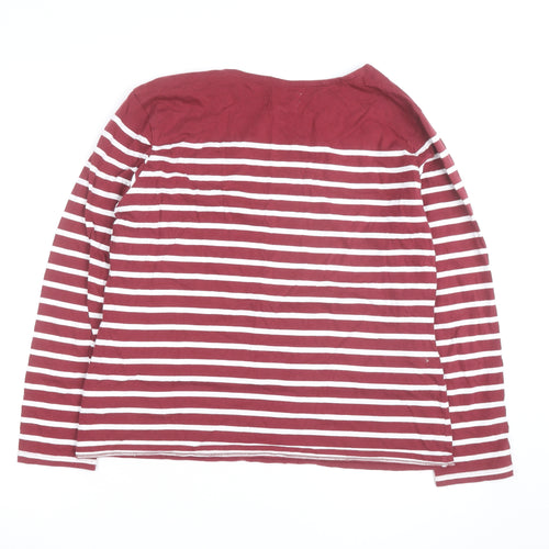 Seasalt Women's Red Stripe Organic Cotton Sailor Shirt Size 16