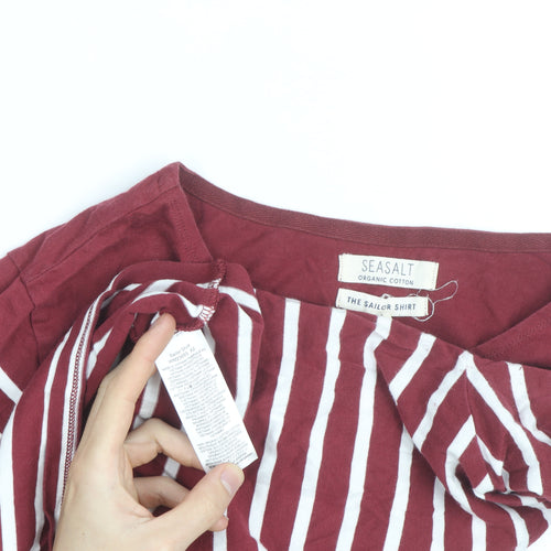Seasalt Women's Red Stripe Organic Cotton Sailor Shirt Size 16