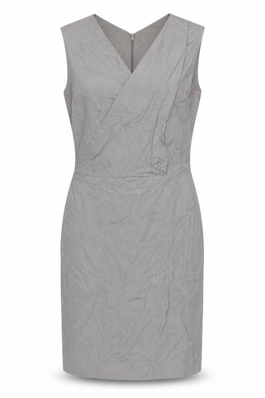 Piazza Sempione Women's Grey V-Neck Sleeveless Sheath Dress Size 10