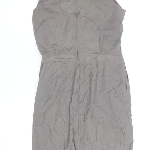 Piazza Sempione Women's Grey V-Neck Sleeveless Sheath Dress Size 10