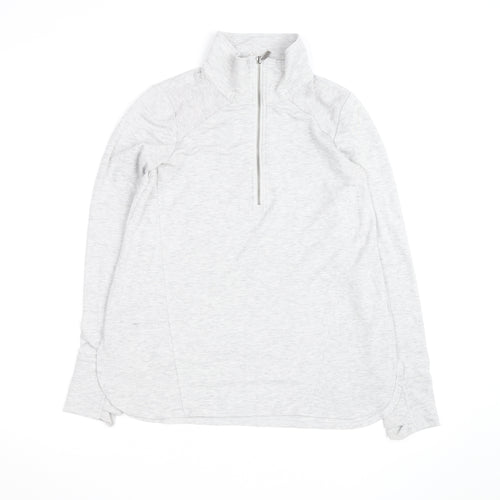 Cubic Square Men's Grey 1/2 Zip High Neck Lightweight Sweatshirt M