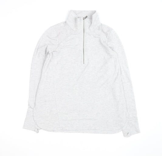 Cubic Square Men's Grey 1/2 Zip High Neck Lightweight Sweatshirt M
