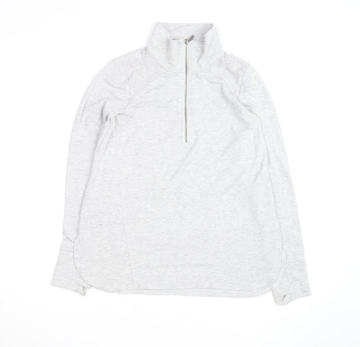 Cubic Square Men's Grey 1/2 Zip High Neck Lightweight Sweatshirt M