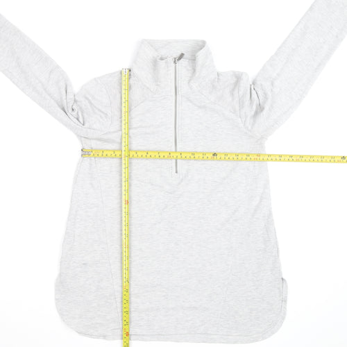 Cubic Square Men's Grey 1/2 Zip High Neck Lightweight Sweatshirt M