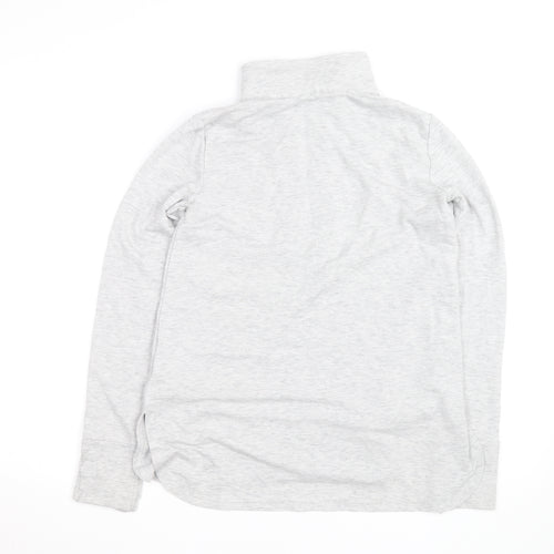 Cubic Square Men's Grey 1/2 Zip High Neck Lightweight Sweatshirt M