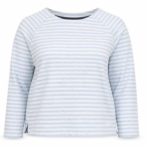 Weird Fish Womens Blue Striped Cotton Boat Neck Jumper Size 14