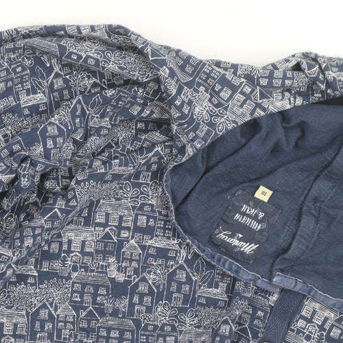 Mistral Women Blue City Print Cotton Tunic Blouse Size 18